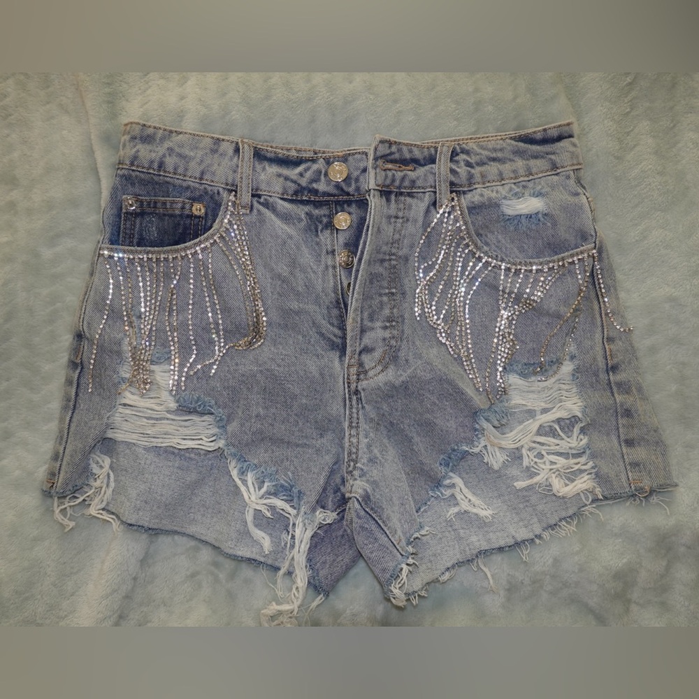 ADIKA rhinestone Jean shorts